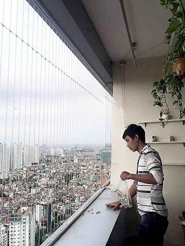 Lắp lưới an toàn ban công cho gia đình anh TUẤN